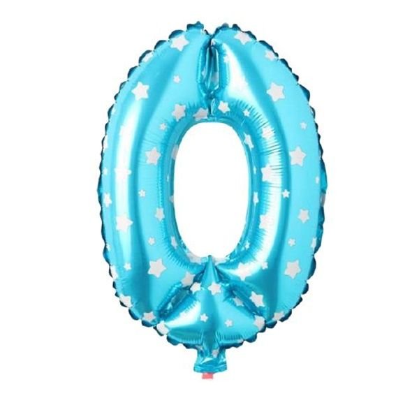 Folyo Mavi 0 Rakam Balon 40 cm