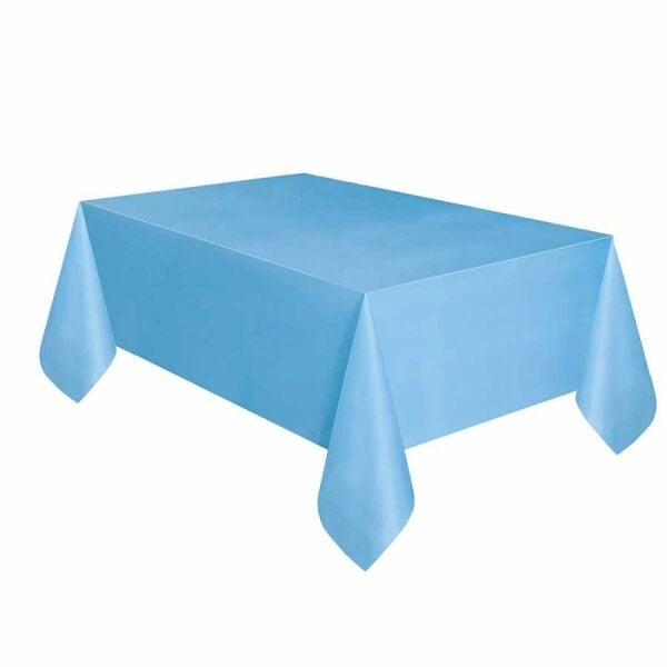 Plastik Açık Mavi Masa Örtüsü 120x180 cm