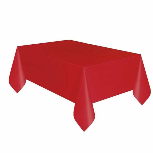 Plastik Kırmızı Masa Örtüsü 120x180 cm
