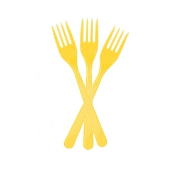 Plastik Sarı Çatal 24 Adet