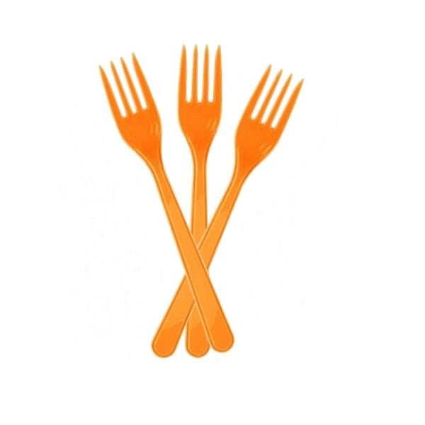 Plastik Turuncu Çatal 24 Adet