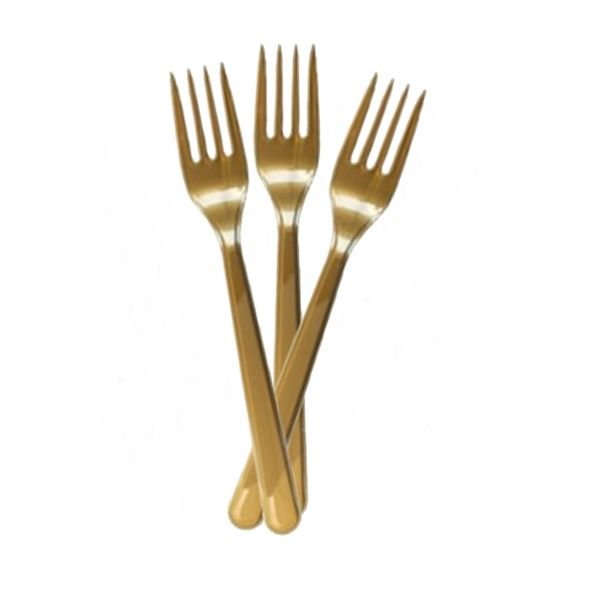 Plastik Gold Çatal 24 Adet