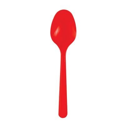 Plastik Kırmızı Kaşık 8 li