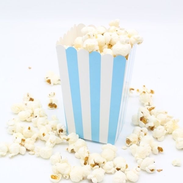 Mavi Çizgili Popcorn Kutusu 8 Adet
