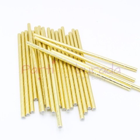 Gold Kağıt Pipet 25 Adet