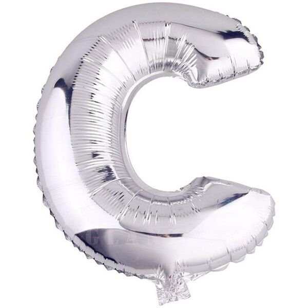 Folyo Gümüş C Harf Balon 100 cm