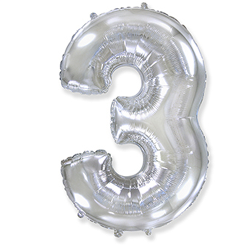 Folyo Gümüş 3 Yaş Balon 40 cm