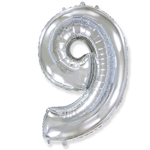 Folyo Gümüş 9 Yaş Balon 40 cm