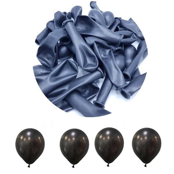 Metalik Mini Siyah Balon 5 İnc 10 Adet
