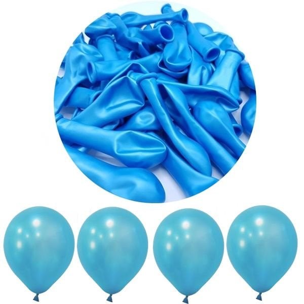 Metalik Mini Açık Mavi Balon 5 İnc 10 Adet