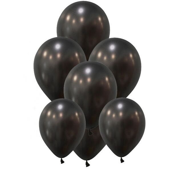 Metalik Siyah Balon 10 Adet