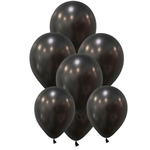 Metalik Siyah Balon 10 Adet