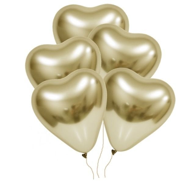 Krom Gold Kalp Balon 5 Adet