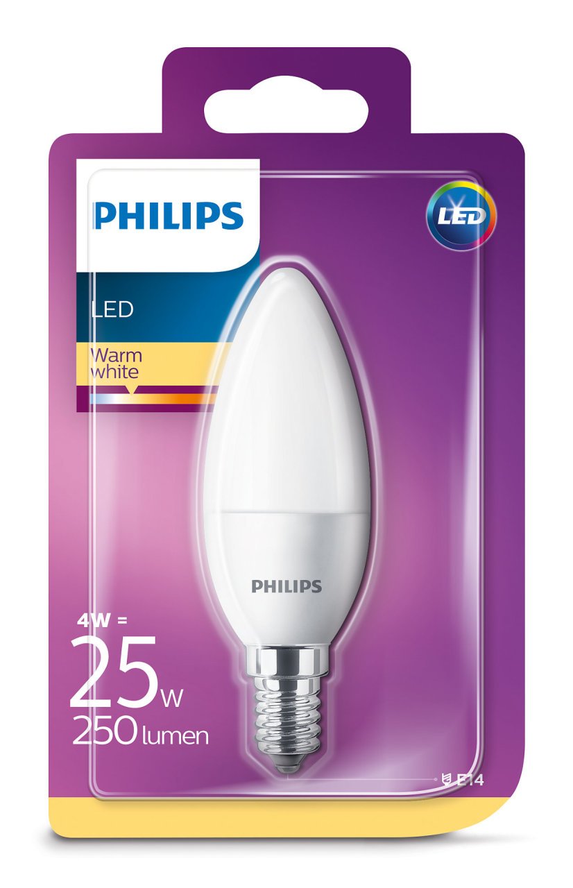 Philips 4W 220-240V 250Lm 2700K E14 B35 Led Ampul