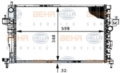 OPEL COMBO C 1.7 SU RADYATÖRÜ, BEHER MARKA,1300233