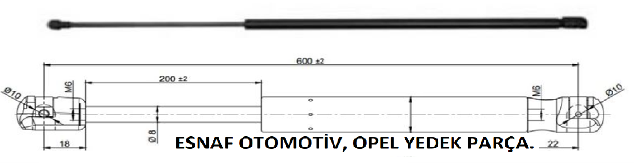 OPEL COMBO C BAGAJ KAPAK AMORTİSÖRÜ,91163328
