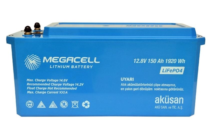 MEGACELL LiFePO4 12.8V 150Ah Karavan/Marin ABS Lityum Demir Fosfat Akü