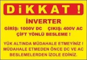 DİKKAT İNVERTER! 14x20 CM PVC