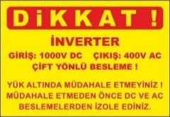 DİKKAT İNVERTER! 14x20 CM PVC