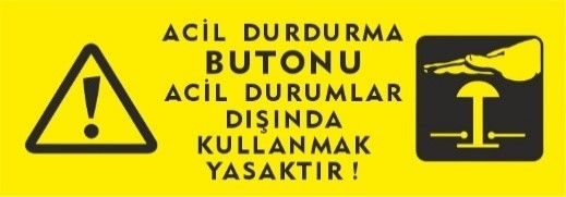 ACİL DURDURMA BUTONU 7x20 CM PVC