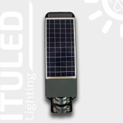 Solar LED Güneş Enerjili Direk Üstü Alüminyum Sokak-Cadde Armatürü 40W Işık ve Hareket Sensörlü ITU10202