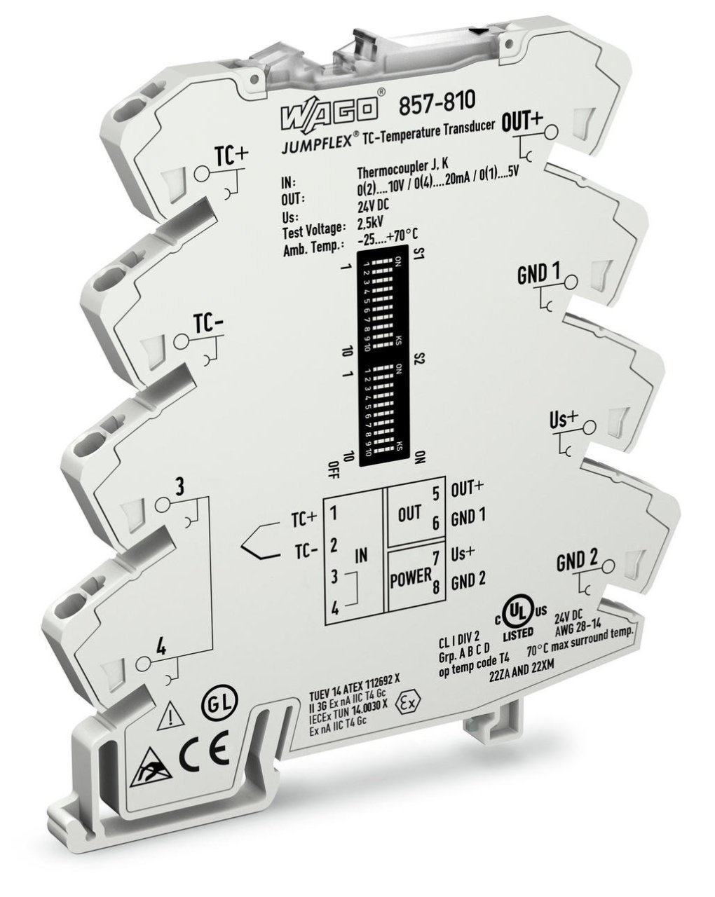 857-810 Termokupllar için Sıcaklık Sinyali Dönüştürücü