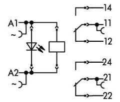 788-512 AC 24 V, 2x8 A, soketli
