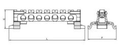 1 Kutuplu Dağıtıcı Ünite 15x10mm² 10 Delikli 250A