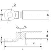 CAT 185MM² BİMETAL SKP PABUCU (AL-CU)