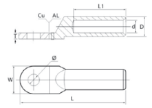CAT 70MM² BAKIR ALÜMİNYUM SKP PABUCU (BİMETAL UZUN TİP)