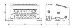 3 Kutuplu Kapaklı Dağıtıcı Ünite 9x6,5mm² 12 Delikli 80A