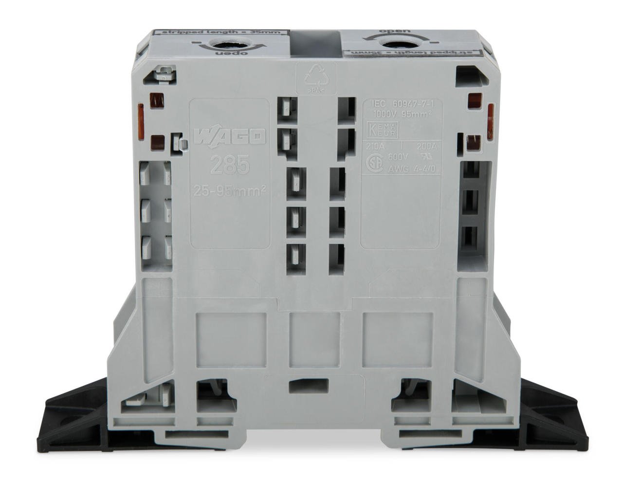 285-181 2 iletkenli geçiş klemensi; 95 mm²