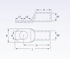 SQ 16-M6 Standart Tip (SKP) Sıkmalı Kablo Pabucu