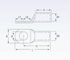 SQ 16-M8 Standart Tip (SKP) Sıkmalı Kablo Pabucu