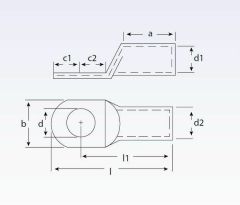 SQ 25-M8 Standart Tip (SKP) Sıkmalı Kablo Pabucu