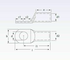 SQ 35-M8 Standart Tip (SKP) Sıkmalı Kablo Pabucu