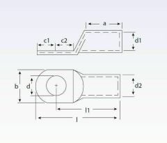 SQ 50-M8 Standart Tip (SKP) Sıkmalı Kablo Pabucu