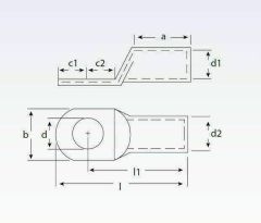 SQ 185-M16 Standart Tip (SKP) Sıkmalı Kablo Pabucu