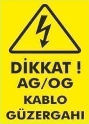 DİKKAT AG/OG KABLO GÜZERGAHI SAC 14X20CM