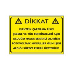 DİKKAT ELEKTRİK ÇARPILMA RİSKİ SAC 25x35 CM