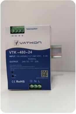 VTK 480 Serisi 20A - 24V Ray Tipi Güç Kaynağı