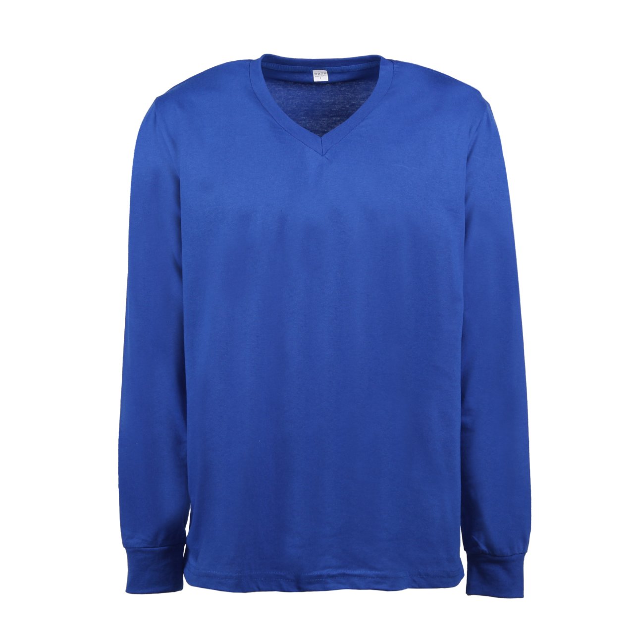 Saks Mavisi V Yaka Uzun Kol T-Shirt