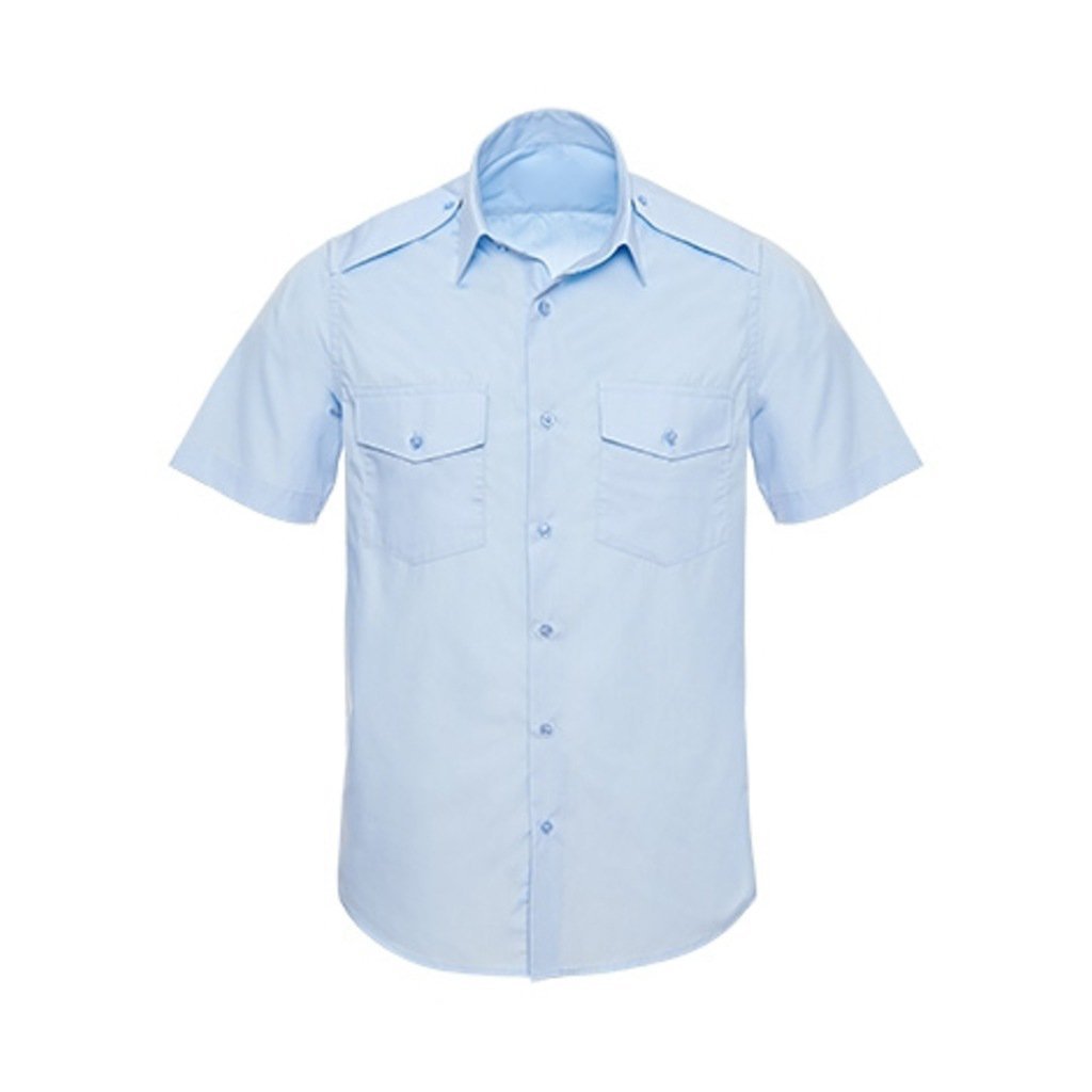 Mavi Kısa Kol Apoletli Güvenlik Görevlisi Gömleği