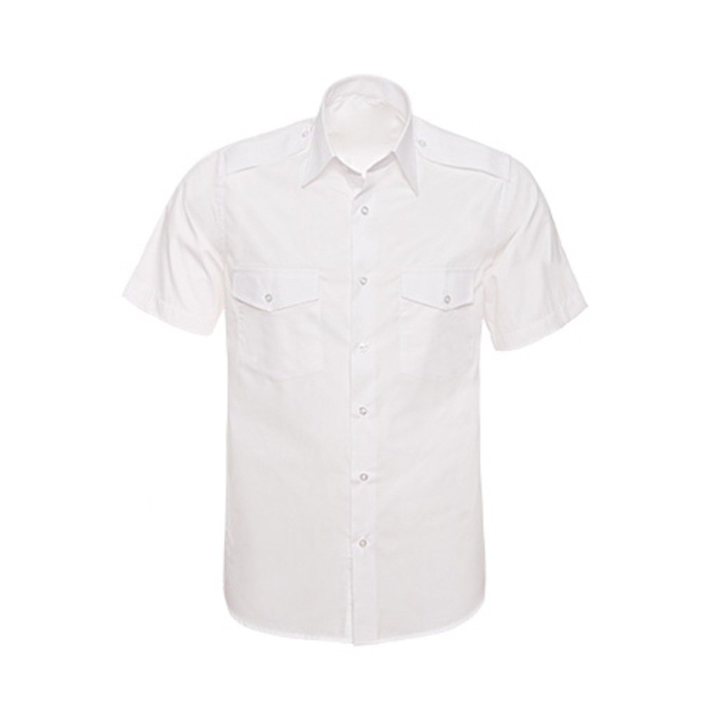 Beyaz Kısa Kol Apoletli Güvenlik Görevlisi Gömleği