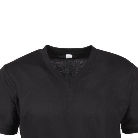 Siyah V Yaka Kısa Kol T-Shirt