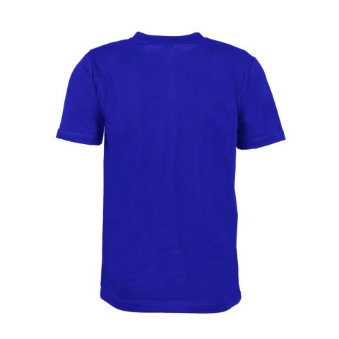 Saks Mavi V Yaka Kısa Kol T-Shirt