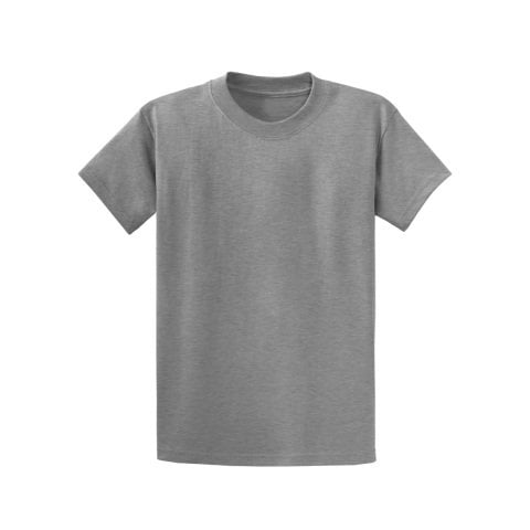 Gri Sıfır Yaka Kısa Kol T-Shirt