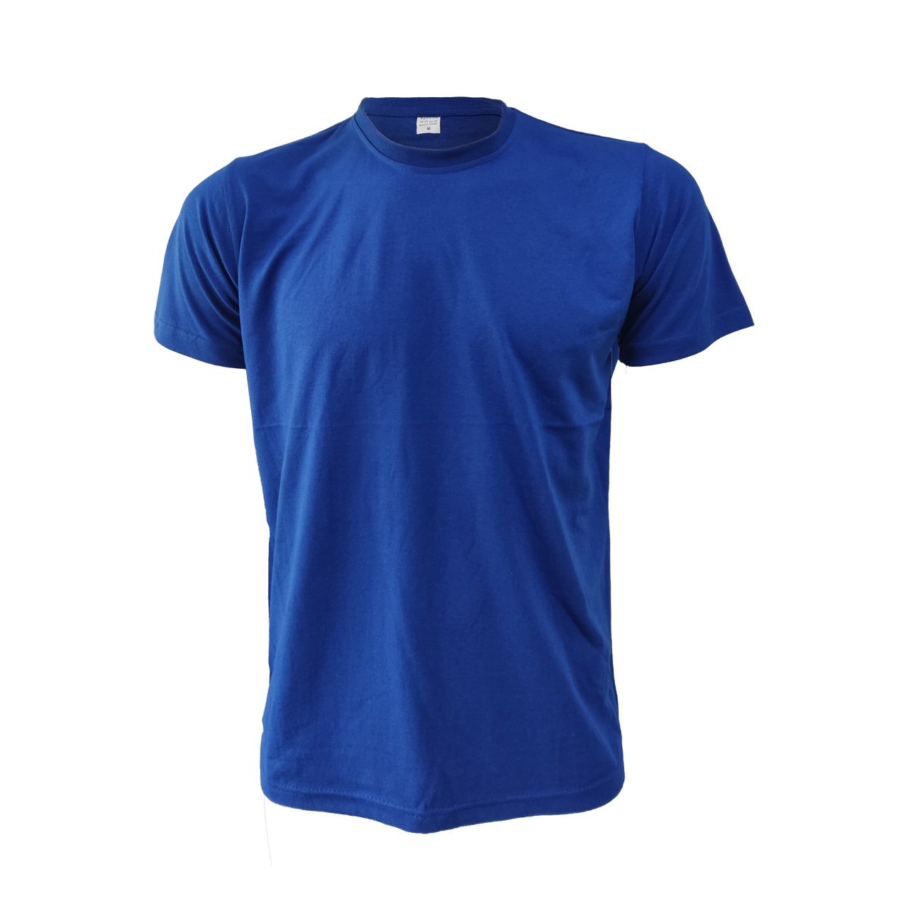 Saks Mavi Sıfır Yaka Kısa Kol T-Shirt