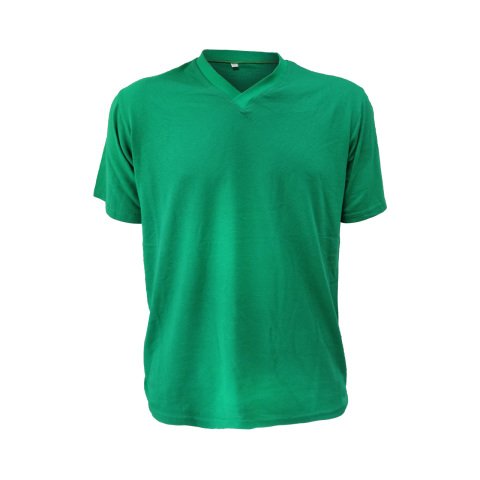 Yeşil V Yaka Kısa Kol T-Shirt
