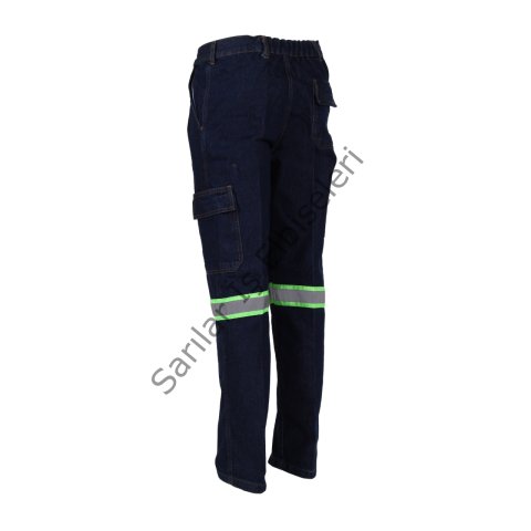 Yeşil Reflektörlü Kot Pantolon